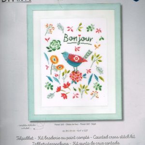 VERVACO BORDUURPAKKET, FLOWER BIRD, BONJOUR 853