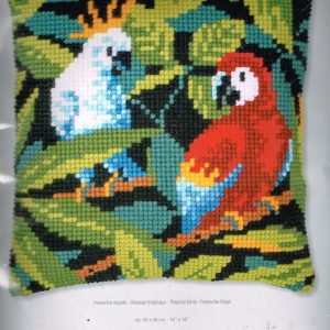 VERVACO BORDUURPAKKET KUSSEN, TROPISCHE VOGELS 881