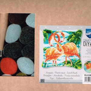 AANBIEDING VERVACO KNOOPPAKKET ( SMYRNA) KUSSEN, FLAMINGO'S