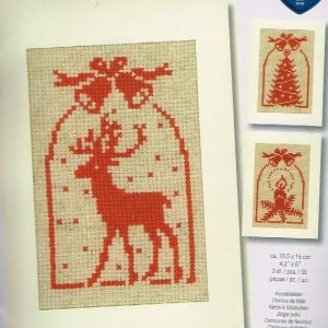VERVACO BORDUURPAKKET, SET VAN 3 KERSTKAARTEN, KERSTKLOKKEN 444