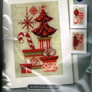 VERVACO BORDUURPAKKET, SET VAN 3 KERSTKAARTEN, KERSTMOTIEVEN 572
