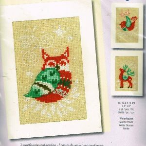 VERVACO BORDUURPAKKET, SET VAN 3 KERSTKAARTEN, WINTERFIGUREN 162