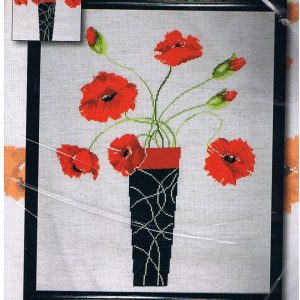 DESIGN WORKS GROOT BORDUURPAKKET, POPPIES IN VASE