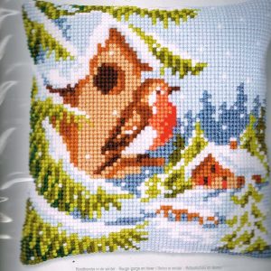 VERVACO BORDUURPAKKET KUSSEN, ROODBORSTJE IN DE WINTER 171