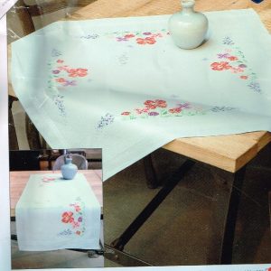 VERVACO VOORBEDRUKT BORDUURPAKKET DEKSERVET , ZOMERBLOEMEN 421