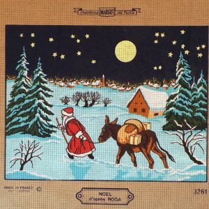 VOORBEDRUKT BORDUURSTRAMIEN, KERSTMAN met EZEL 3261