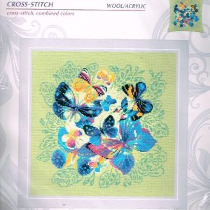 AANBIEDING RIOLIS GROOT BORDUURPAKKET KUSSEN , BRIGHT BUTTERFLIES 1958