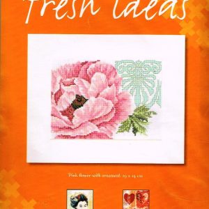 LANARTE BORDUURPAKKET, PINK FLOWER WITH ORNAMENT 11105 A