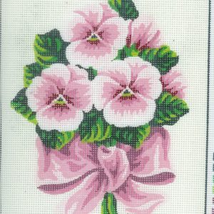 VOORBEDRUKT BORDUURSTRAMIEN, BOUQUET ROSE BLOEMEN 6240
