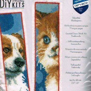 VERVACO BORDUURPAKKET, SET VAN 2 BOEKENLEGGERS ,HOND en POESJE 195