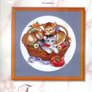 VERVACO BORDUURPAKKET, 3 POESJES IN EEN MANDJE op=op
