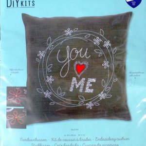 AANBIEDING VERVACO VOORBEDRUKT BORDUURPAKKET KUSSEN, YOU & ME 053
