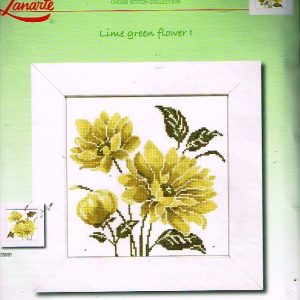 LANARTE ZELDZAAM BORDUURPAKKET, LIME GREEN FLOWER 1 35090