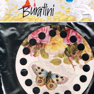 RTO ,BURATINI RONDE GARENHOUDER, OPDRUK VLINDER 31023