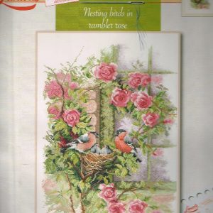 LANARTE BORDUURPAKKET, NESTING BIRDS I RAMBLER ROSE  34808