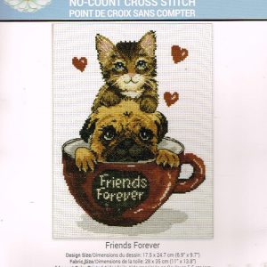 NEEDLEART. VOORBEDRUKT BORDUURPAKKET , FRIENDS FOREVER 041