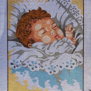 VOORBEDRUKT BORDUURSTRAMIEN , SLAPENDE BABY
