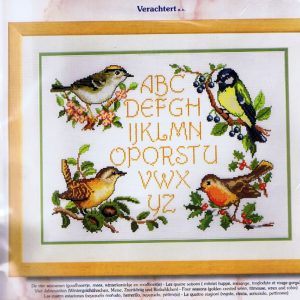 VERVACO GROOT BORDUURPAKKET, 4 SEIZOENEN VOGELS ( GOUDHAANTJE , MEES , WINTERKONINKJE, ROODBORSTJE )