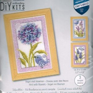 VERVACO BORDUURPAKKET, SET VAN 3 PAKKETJES , VOGELS MET BLOEMEN 718
