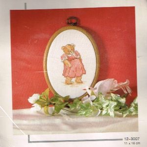 PERMIN BORDUURPAKKET, BEERTJE IN ROSE JURK met LIJST 12-3007