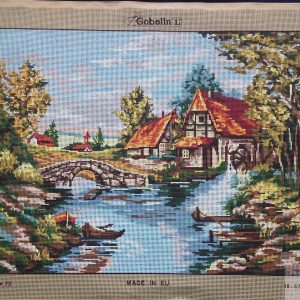 VOORBEDRUKT GROOT BORDUURSTRAMIEN , LANDSCHAP 522