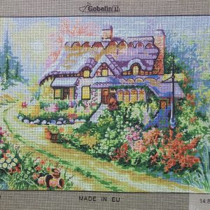 VOORBEDRUKT BORDUURSTRAMIEN , LANDSCHAP 802