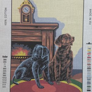 VOORBEDRUKT BORDUURSTRAMIEN , 2 LIEVE LABRADORS 152