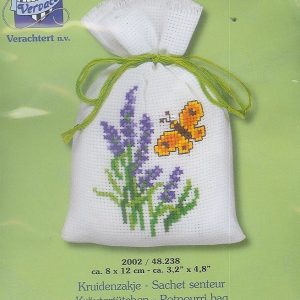 AANBIEDING VERVACO BORDUURPAKKET , GEURZAKJE LAVENDEL met VLINDER 238