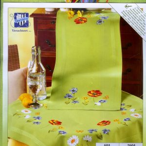 VERVACO VOORBEDRUKT LOPERTJE, VELDBLOEMEN 2604