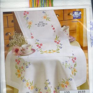 VERVACO VOORBEDRUKT BORDUURPAKKET LOPERTJE, DIVERSE BLOEMEN 2133