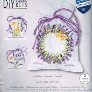 VERVACO BORDUURPAKKET , SET VAN 3 GEURZAKJES, LAVENDEL 249