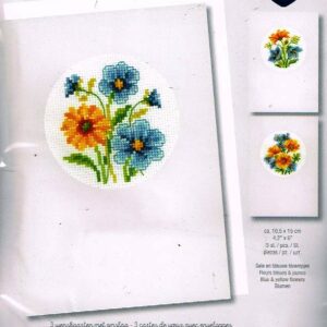 VERVACO BORDUURPAKKET, SET VAN 3 WENSKAARTEN, BLOEMEN 786
