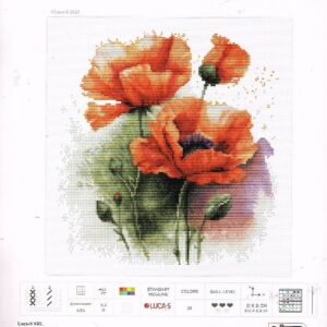 LUCA BORDUURPAKKET , THE POPPY FLOWERS, KLAPROZEN B 7024
