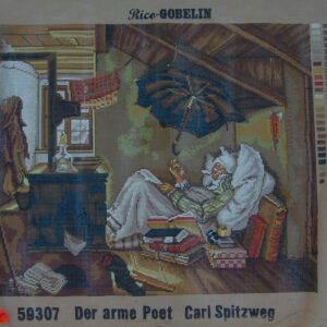 BIJZONDER VOORBEDRUKT GROOT BORDUURSTRAMIEN, DE ARME POET