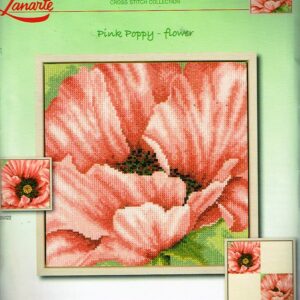 LANARTE BORDUURPAKKET, PINK POPPY- FLOWER  35023 A laatste