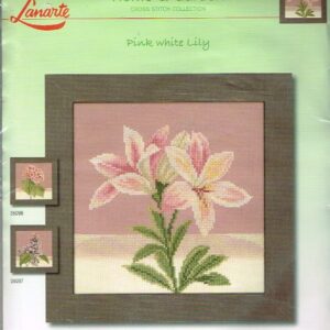 LANARTE BORDUURPAKKET, PINK WHITE LILY 35095 laatste