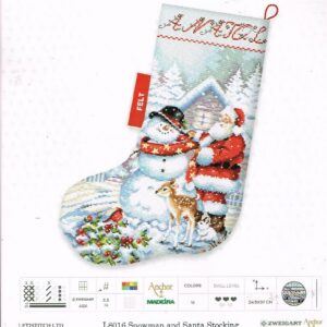 LETISTITCH BORDUURPAKKET SNOWMAN and SANTA STOCKING L 8016