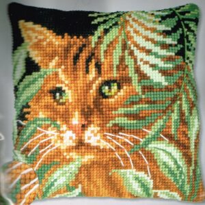 VERVACO BORDUURPAKKET KUSSEN, KAT TUSSEN BLADEREN 855