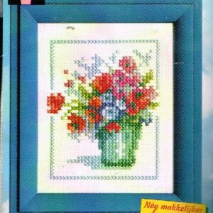 LANARTE BORDUURPAKKET, JENNY ROSE , VAASJE RODE BLOEMEN