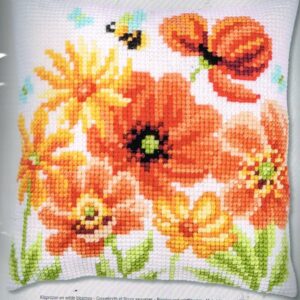 VERVACO BORDUURPAKKET KUSSEN, KLAPROZEN en WILDE BLOEMEN 215